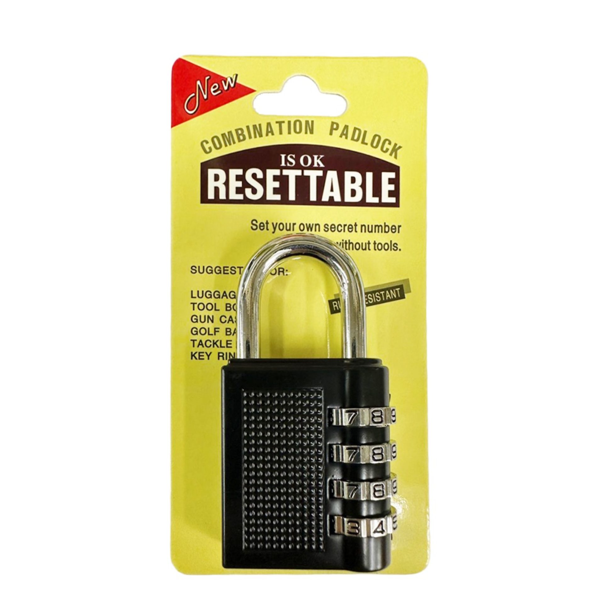 Combination Padlock RESETTABLE Medium 40MM Short Shackle Lock